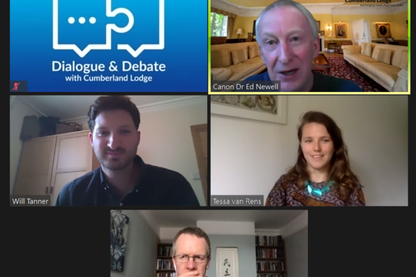 Live screenshot of Dialogue & Debate webinar from Cumberland Lodge, on Polarisation & The Pandemic, June 2020