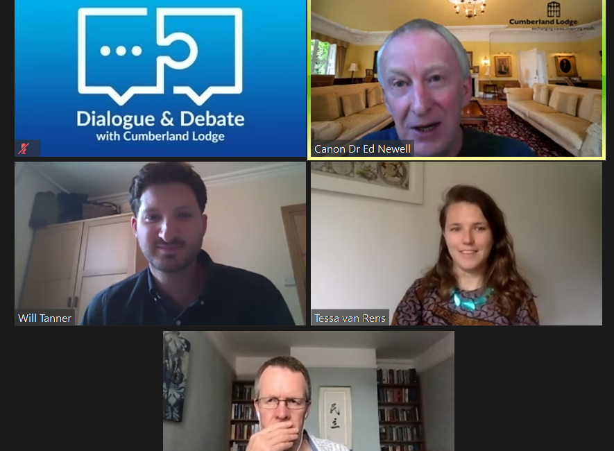 Live screenshot of Dialogue & Debate webinar from Cumberland Lodge, on Polarisation & The Pandemic, June 2020