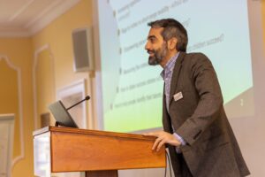 Man giving speach at Cumberland Lodge