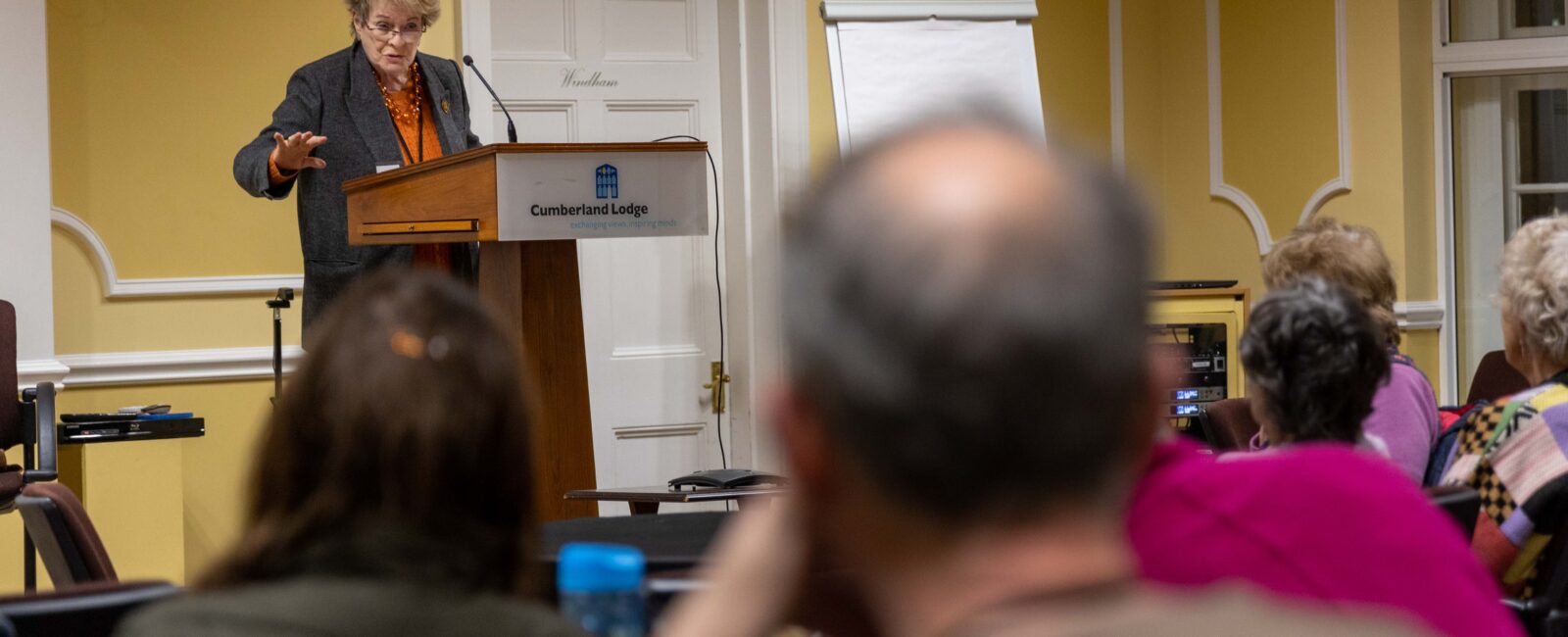 Dame Janet Suzman speaking at the Cumberland Lodge Shakespeare Reading Retreat