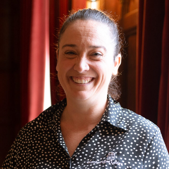 Andrea Timmis in the Cumberland Lodge dining room.