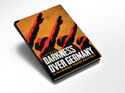 A copy of Darkness Over Germany which was republished in 2017