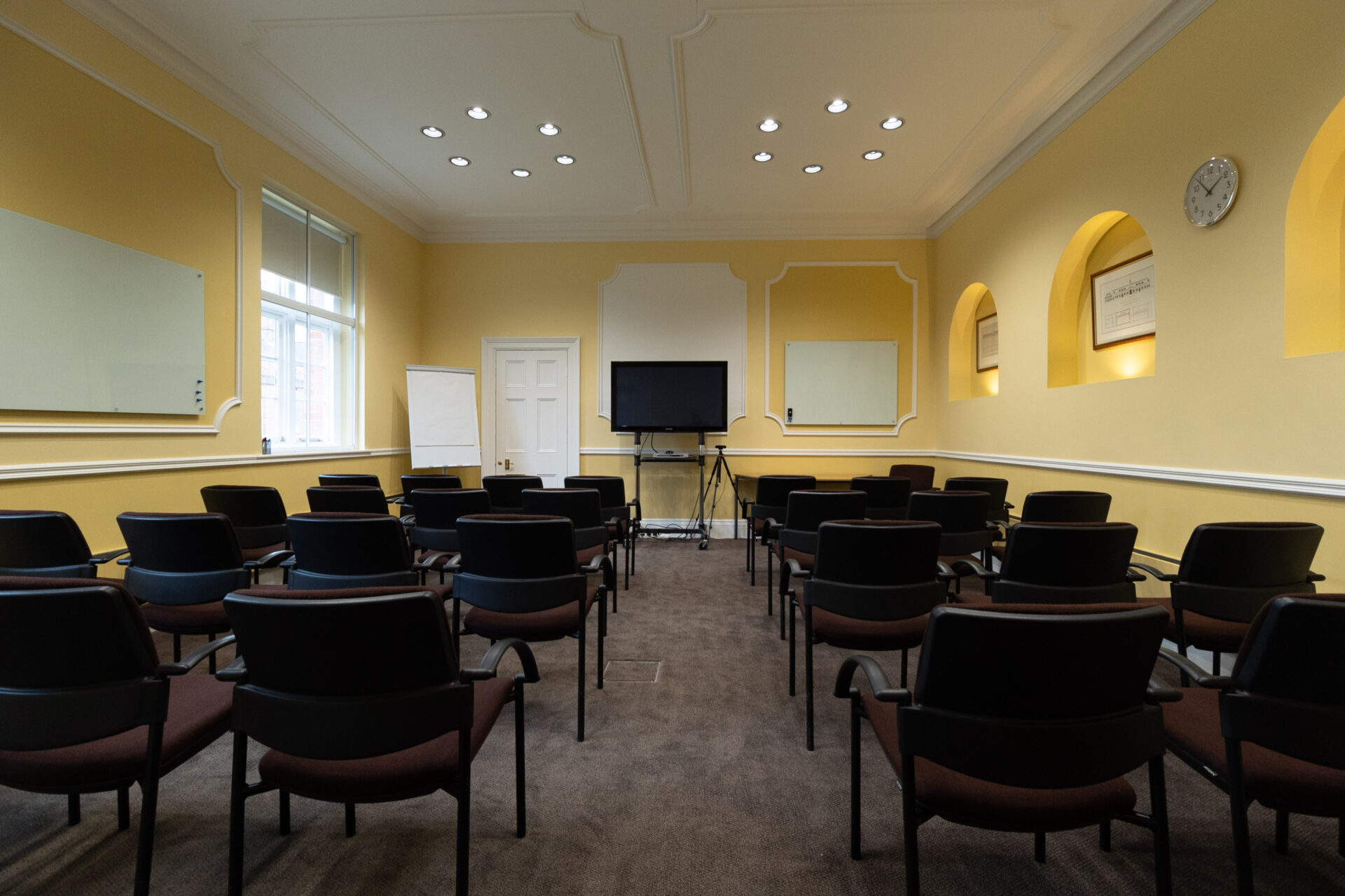 The Hodgson conference room, set up in a theatre style to accommodate up to 32 people.