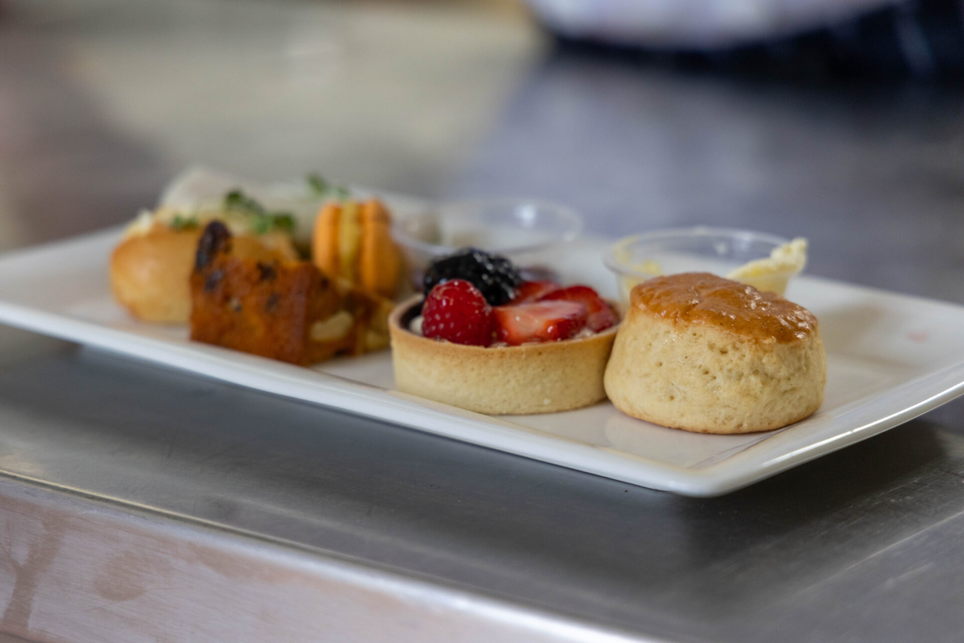 A boutique afternoon tea served at a Cumberland Lodge Open Day.