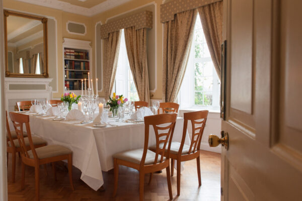 The Princess Helena Dining Room, laid out for dinner.