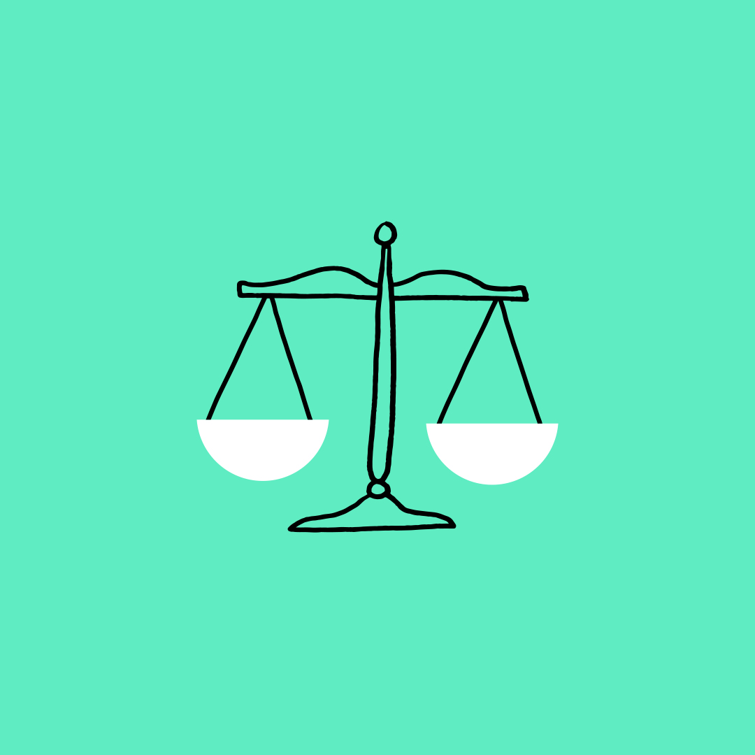 An illustration of the scales of justice