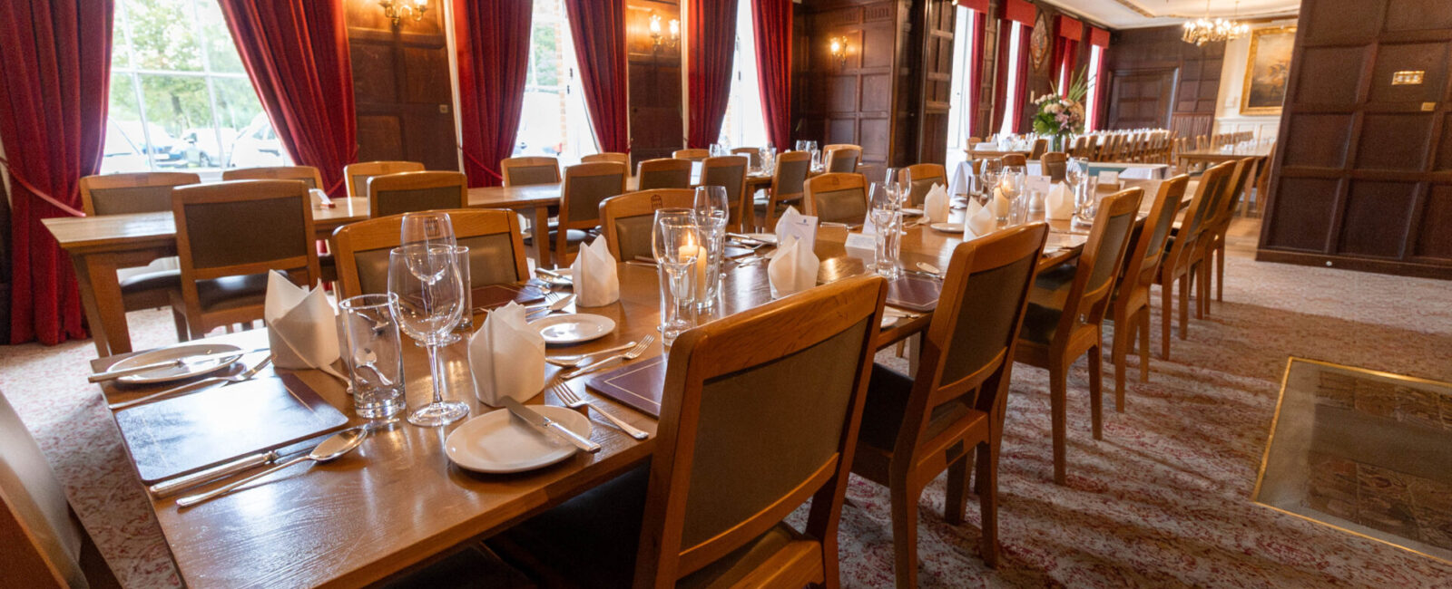 The Prince Christian Dining Room, set up for service.