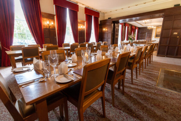 The Prince Christian Dining Room, set up for service.