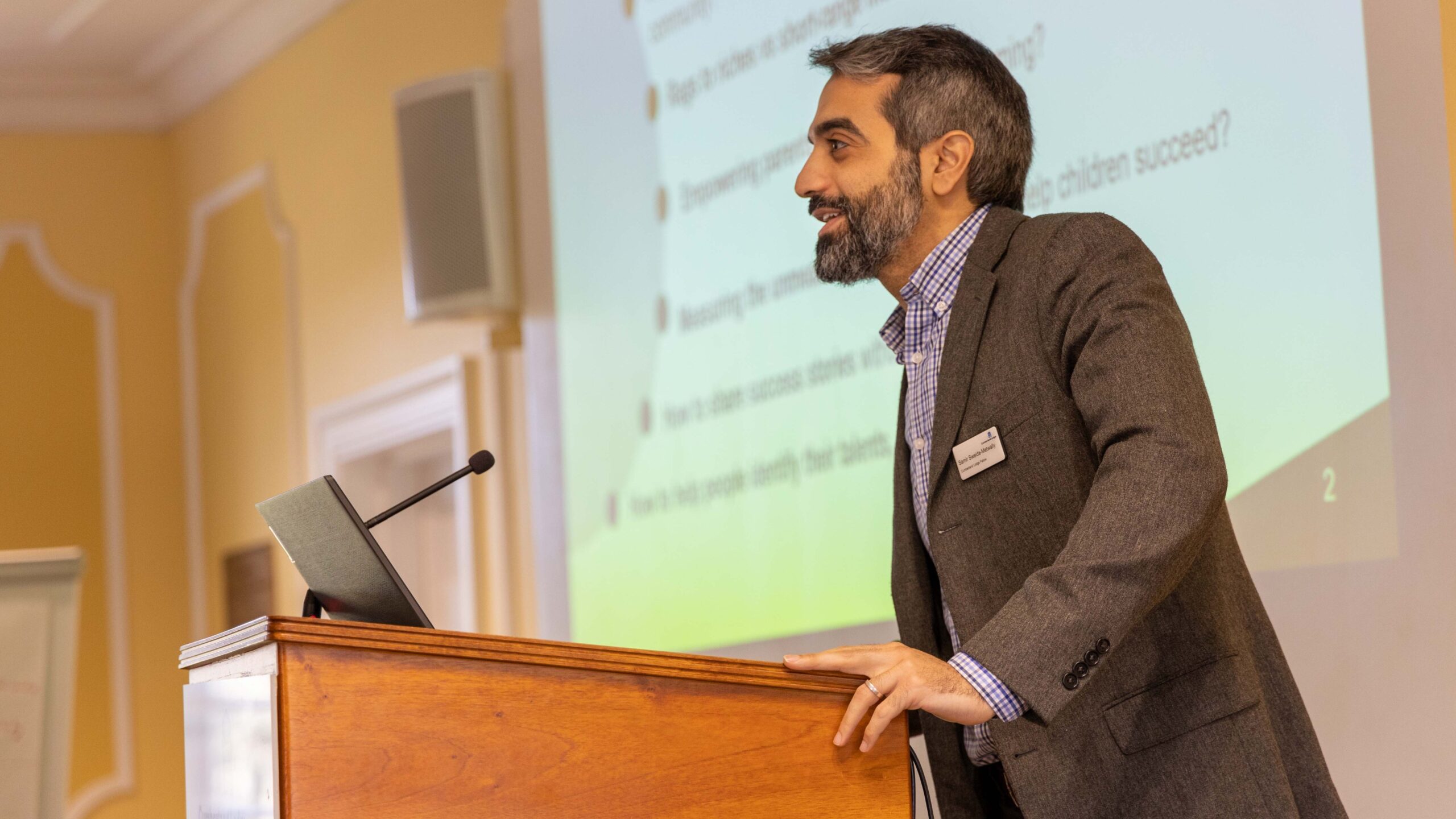 Man giving speach at Cumberland Lodge