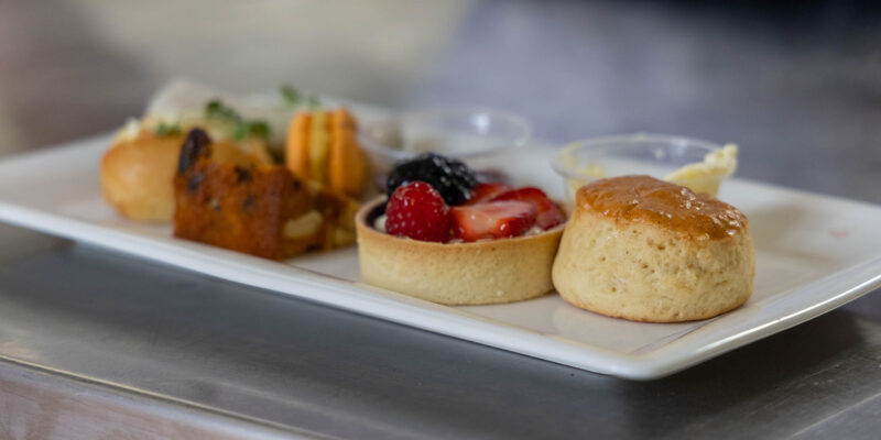 Selection of cakes on a tray