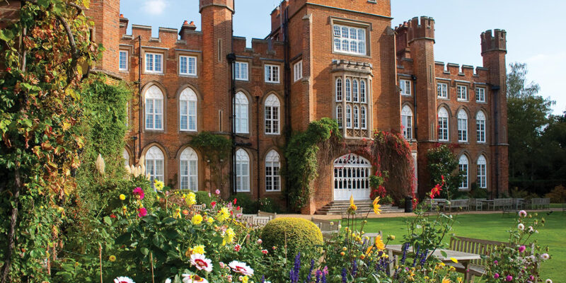 View of Cumberland Lodge with flowers in the foreground