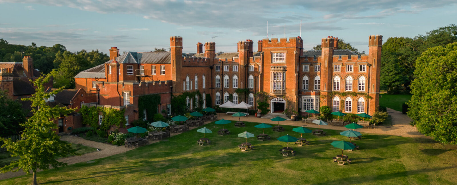 An aerial photo of Cumberland Lodge in Windsor Great Park